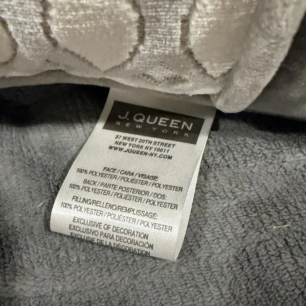 J. Queen New York Silver Polyester Boudoir Decorative Pillow -set Of 2 18”+